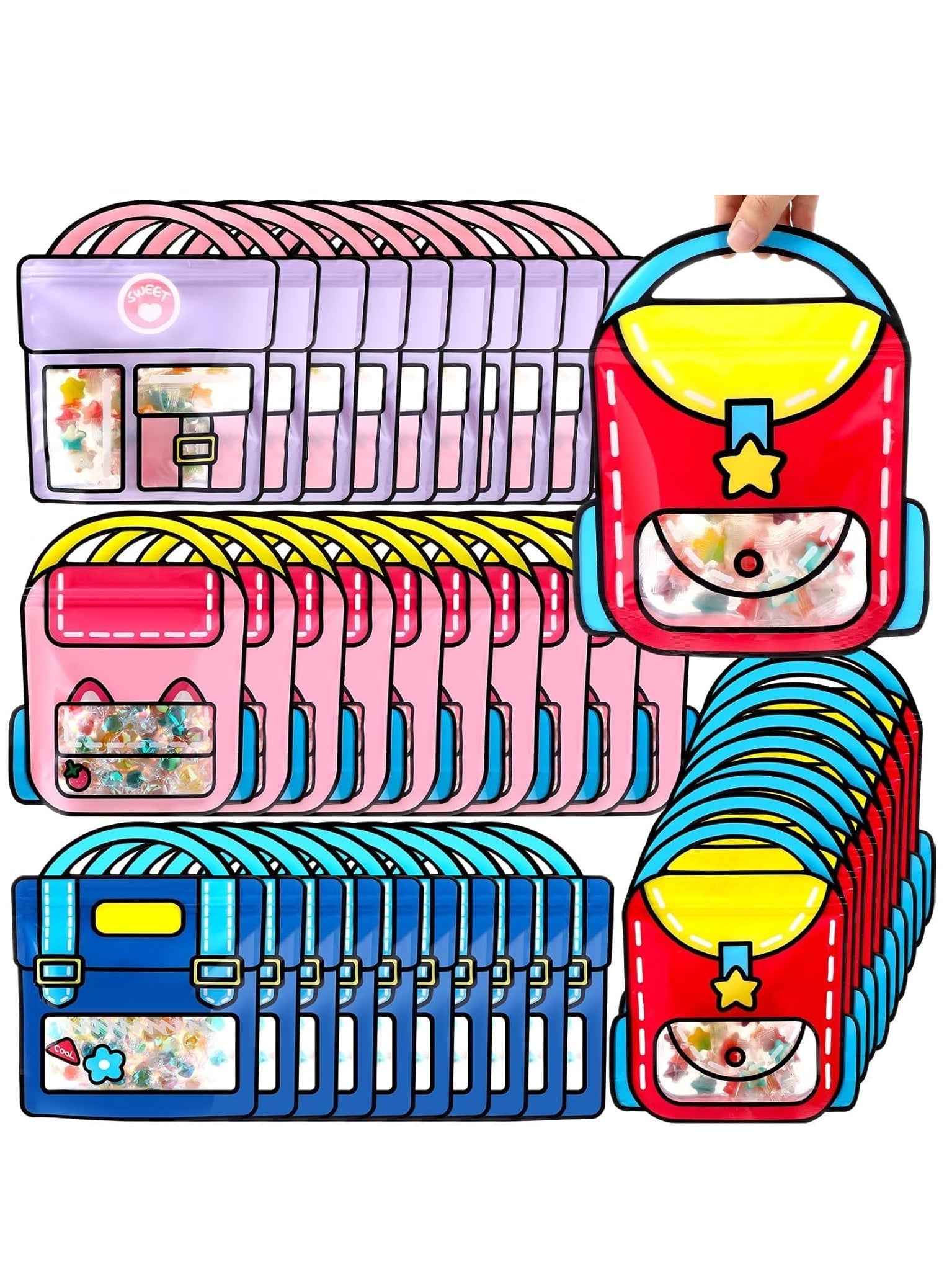 40 Pcs Party Favor Bags Bulk Reusable Birthday Goodie Bags with Handle for Birthdays, Weddings, Sweets, Christmas
