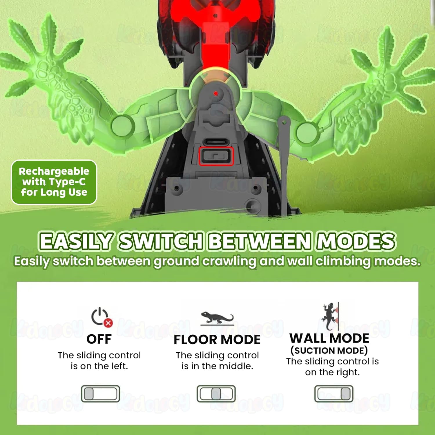 Wall Climbing RC Lizard Toy | Remote Control Gecko that Crawls on Walls & Ceilings | 360° Stunt RC with LED Eyes | Prank & Thrill Gift for Boys & Girls
