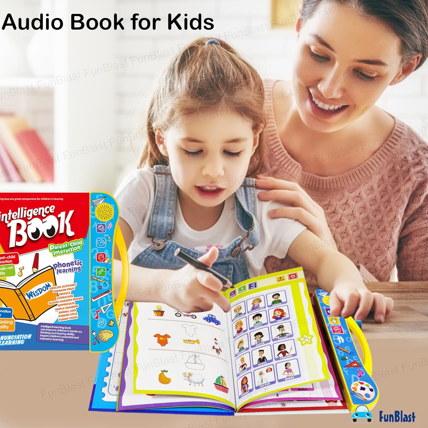 Interactive Children Book -Musical English Educational Phonetic Learning Book for 3 + Year Kids, Boys, Toddlers (Multicolor) (Battery  Included)