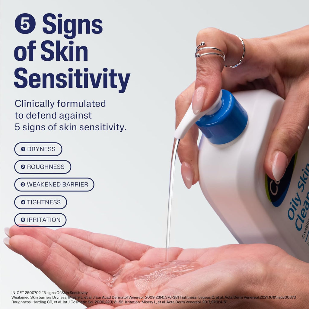 Cetaphil Oily Skin Cleanser Face Wash 118 ml | Deep Cleansing for Oily, Acne Prone Skin | Gentle Foaming, Non-Irritating, pH Balanced | Dermatologist Recommended | For Your Sensitive Skin