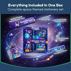 Space Theme Stationery Set for Kids | 12-Piece Stationary Kit for Boys & Girls Age 3-15 Years - Return Gifts -School Supplies & Learning Gift for Kids