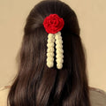 CROCHET ROSE GAJRA HAIR CLIP