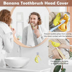 Banana Shape Toothbrush Holder with Silicone Toothpaste Holder for Kids | BPA-Free, Dustproof & Travel-Friendly Toothbrush Caps | Cute Bathroom Organizer for Toddlers & Children 1pc