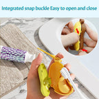 Banana Shape Toothbrush Holder with Silicone Toothpaste Holder for Kids | BPA-Free, Dustproof & Travel-Friendly Toothbrush Caps | Cute Bathroom Organizer for Toddlers & Children 1pc