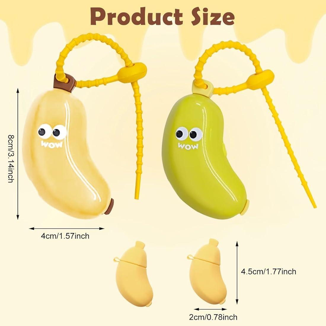 Banana Shape Toothbrush Holder with Silicone Toothpaste Holder for Kids | BPA-Free, Dustproof & Travel-Friendly Toothbrush Caps | Cute Bathroom Organizer for Toddlers & Children 1pc