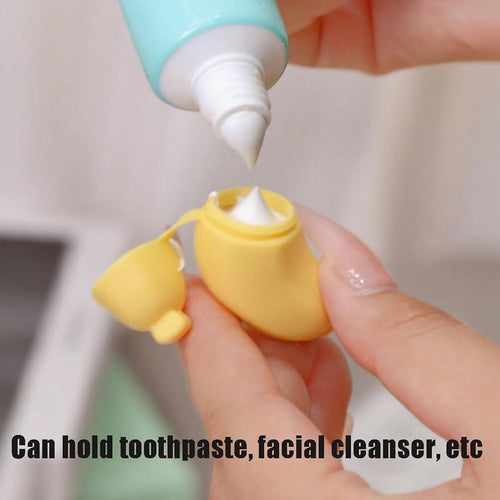 Banana Shape Toothbrush Holder with Silicone Toothpaste Holder for Kids | BPA-Free, Dustproof & Travel-Friendly Toothbrush Caps | Cute Bathroom Organizer for Toddlers & Children 1pc