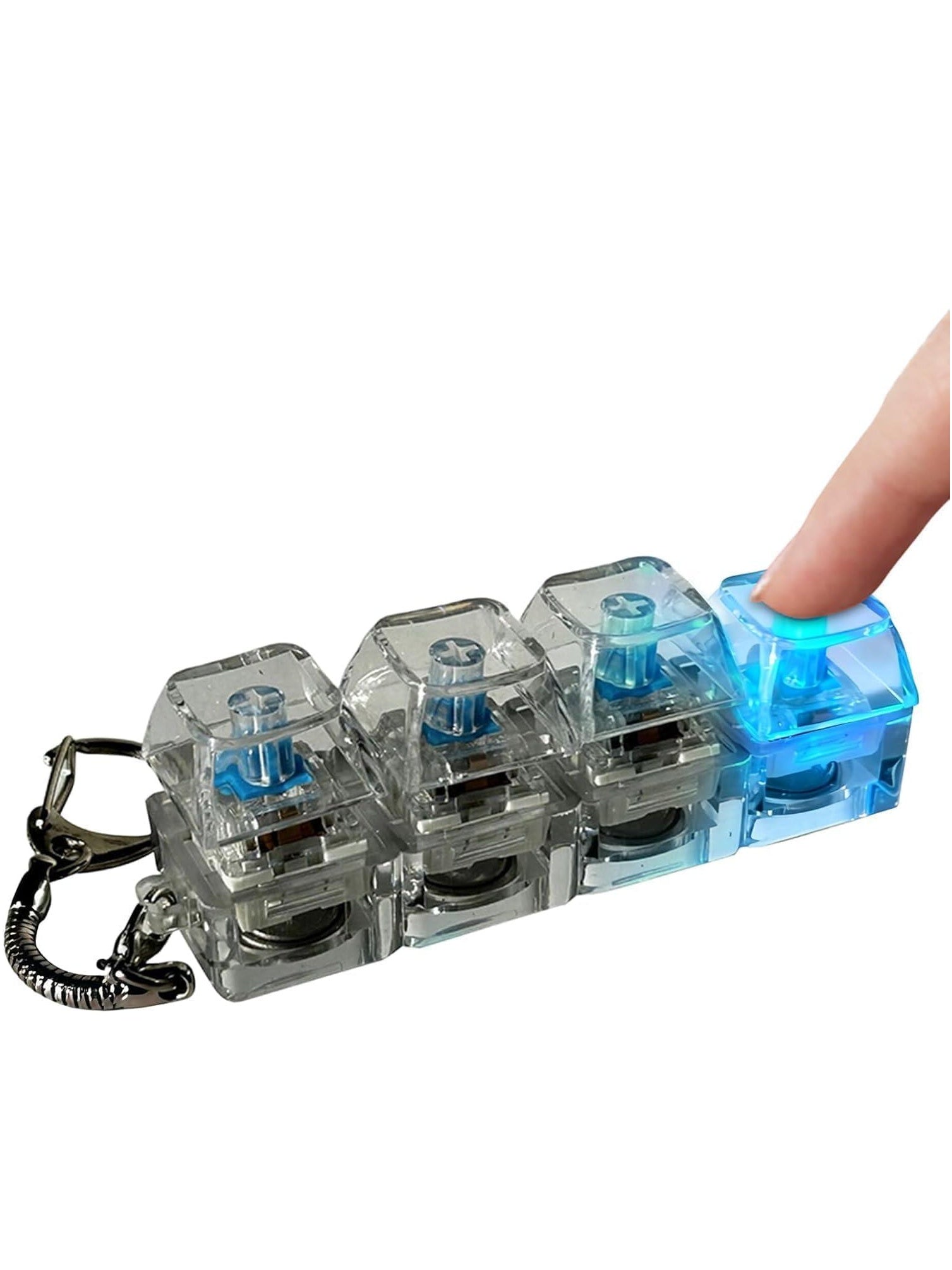 Keyboard Fidget Keychain | Mechanical Clicky Stress Relief Keychain | Mini Keyboard Button Fidget Toy for Anxiety, ADHD, Office & Travel | Portable Key Press Keychain for Adults & Kids