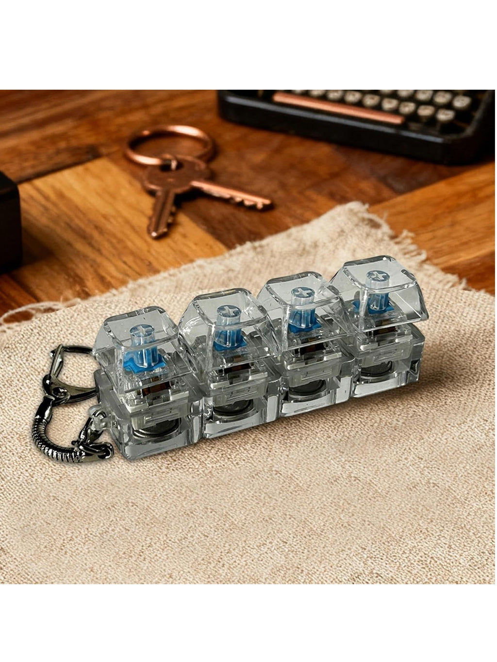 Keyboard Fidget Keychain | Mechanical Clicky Stress Relief Keychain | Mini Keyboard Button Fidget Toy for Anxiety, ADHD, Office & Travel | Portable Key Press Keychain for Adults & Kids