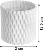 5 Slot Makeup Brush Organizer - 360° Rotating Cosmetic Brushes Storage Case Holder for Women, Girls (White)