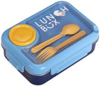 Lunch Box & Sauce Bowl With 2 spoons 3 Containers Lunch Box 3 Containers Stainless Steel School Lunch Box (750 ml)