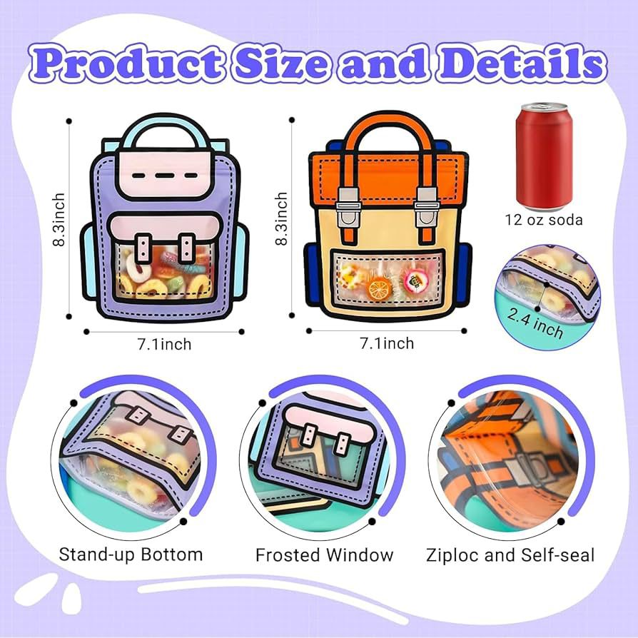 School Bag Themed Candy 5pc – Perfect Goody Bags for Kids, Ideal for Return Gifts for Birthday and Party Favors (Multi color)