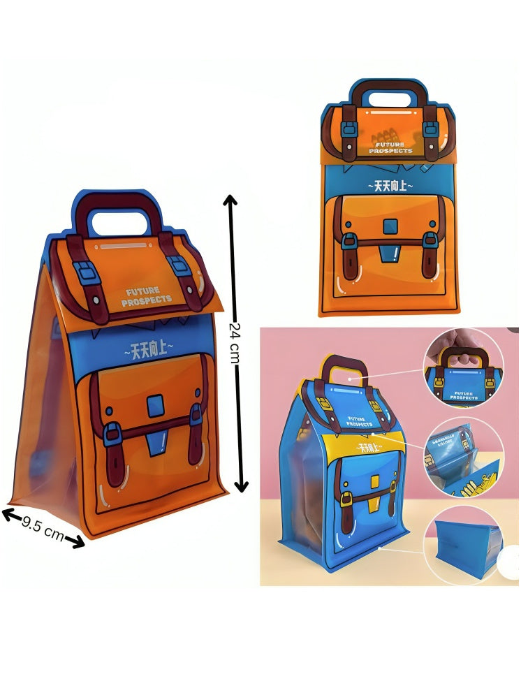 School Bag Themed Candy Bags 10 pcs- Perfect Goody Bags for Kids, Ideal for Return Gifts and Party Favors (Multi color)