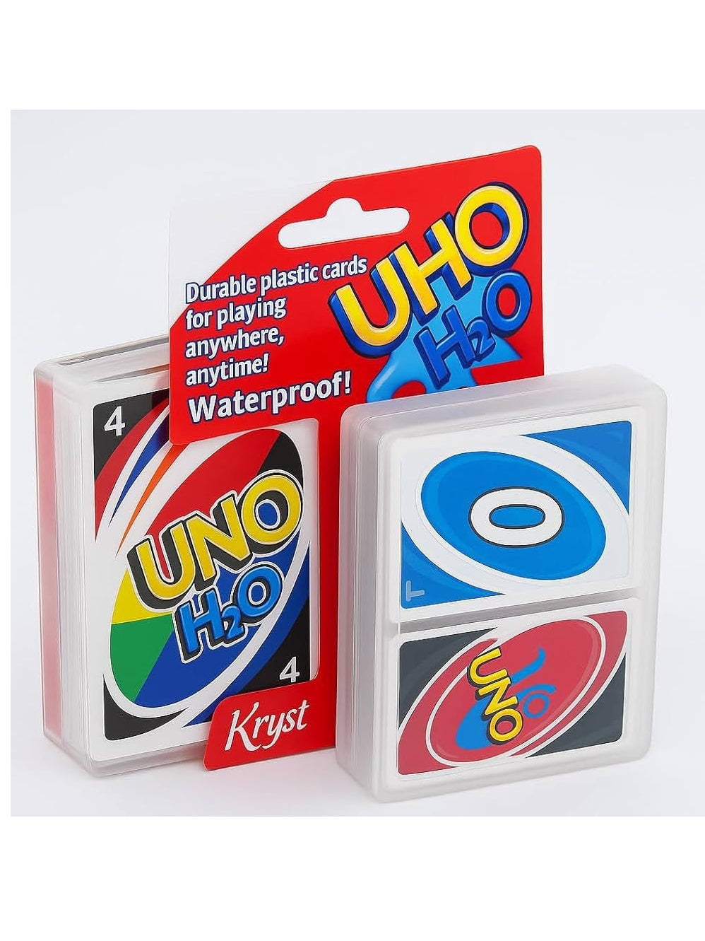 UNOO H2O Splash Edition – Waterproof Playing Cards, Durable PVC Plastic, 110 Cards with Case – Fun for Kids & Adults, Travel-Friendly Game for Pool, Beach & Camping