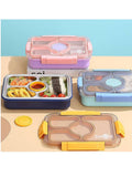 3 Compartment Thermal Insulation Stainless Steel Lunch Box for Kids, Tiffin Box, with Spoon and Fork Lid Leak Proof, Lunch Box for Office