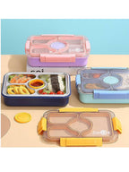 3 Compartment Thermal Insulation Stainless Steel Lunch Box for Kids, Tiffin Box, with Spoon and Fork Lid Leak Proof, Lunch Box for Office