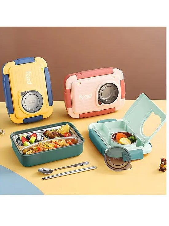 6 Compartments Stainless Steel Food Storage Lunch Box for School/Office