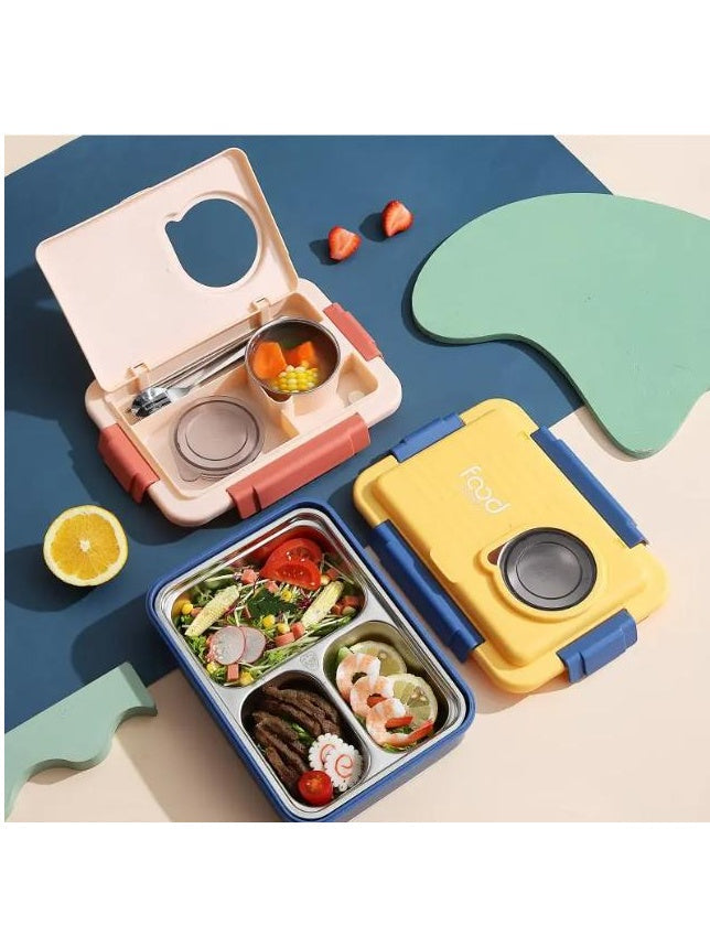 6 Compartments Stainless Steel Food Storage Lunch Box for School/Office