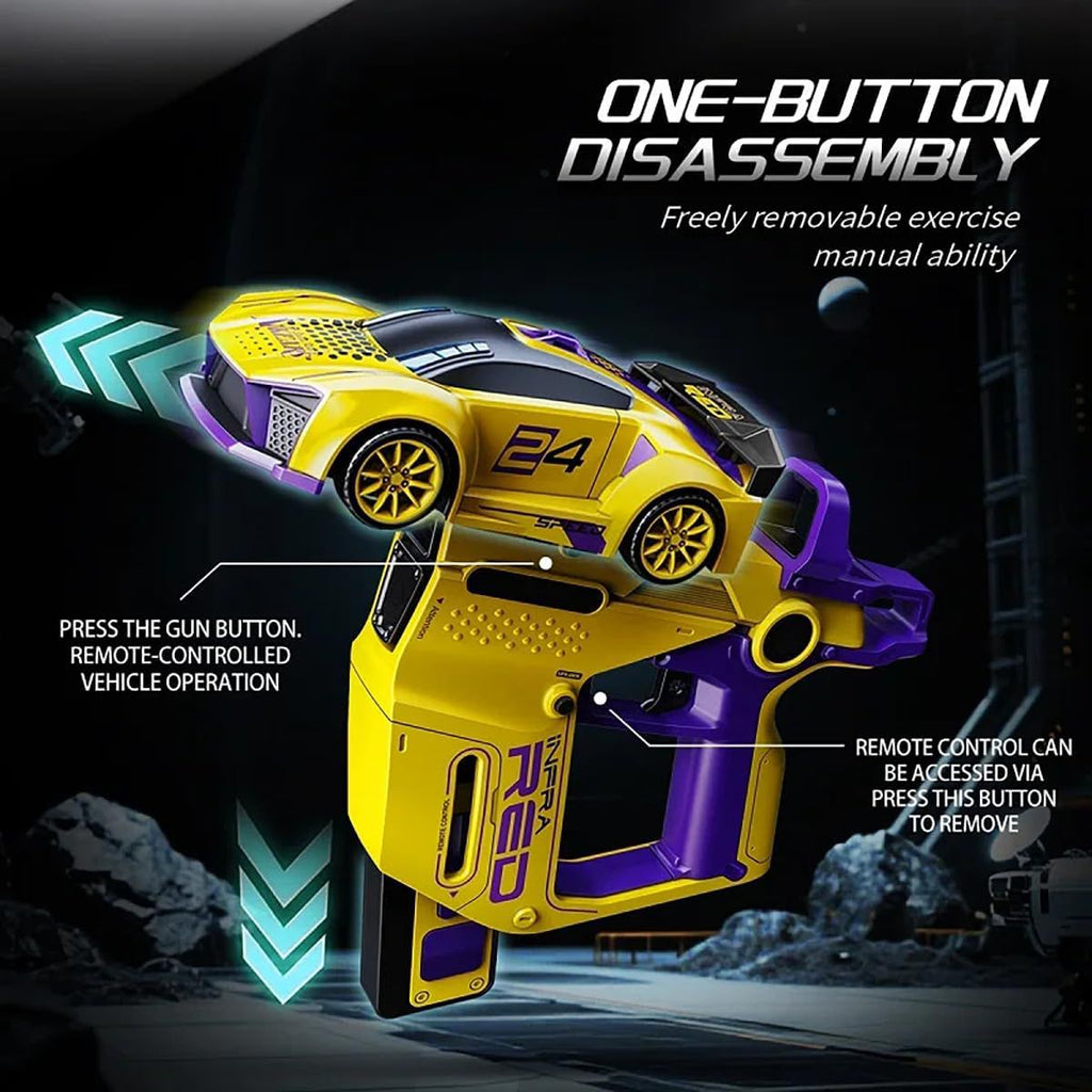 3 in 1 Battle RC Car Toy with Dual Remotes | Shoot & Knock-Down Action Game | Time-Bound Dodge & Shoot Knock-Down Game | Interactive Racing & Target Toy for Kids